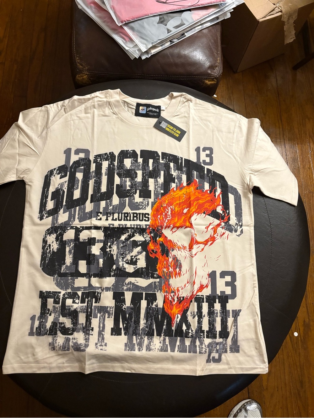 Godspeed  Flaming Skull Tshirt